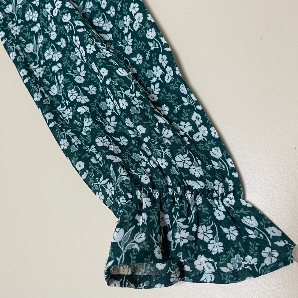 Reformation Elenor Green Ditzy Floral Long Sleeve Mini Dress 12 Cottagecore - Picture 6 of 12